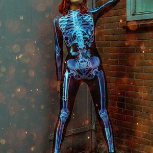 Badinka X-Ray Skeleton Costume Bodysuit - New!